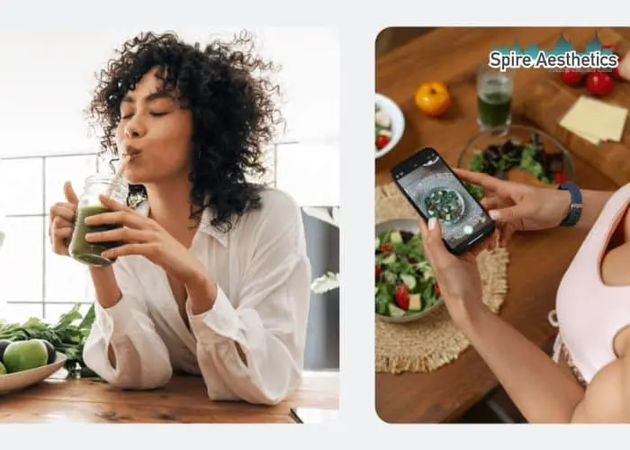 Image of woman looking into her diet and fat freezing Elgin to improve her health
