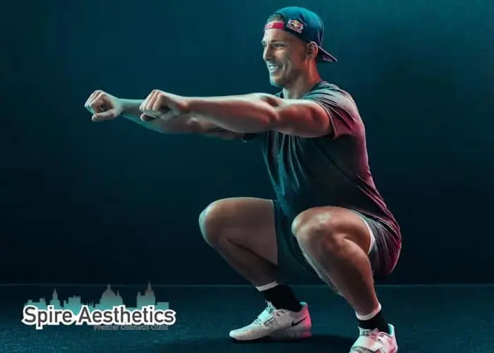 Image of man build leg muscle Elgin through exercise